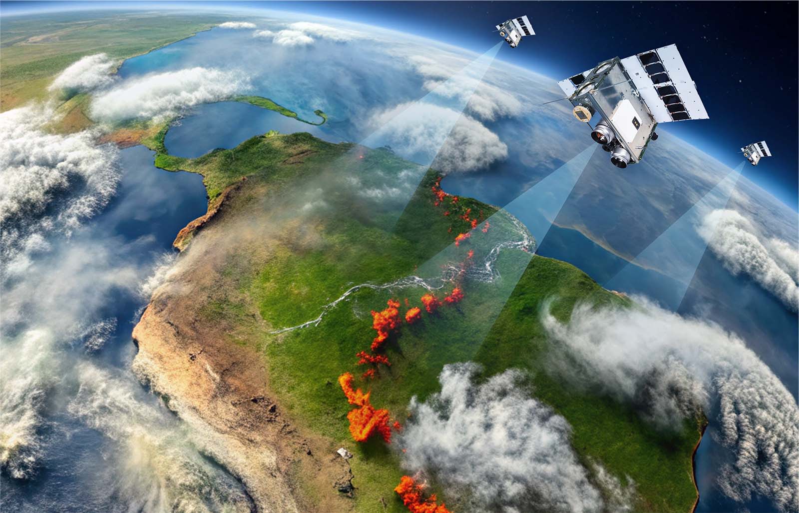 A wildfire satellite in action